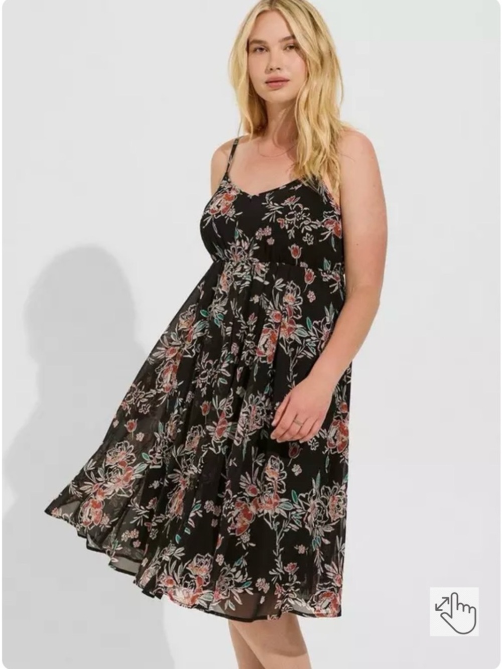 Torrid Midi Chiffon Pleated Dress